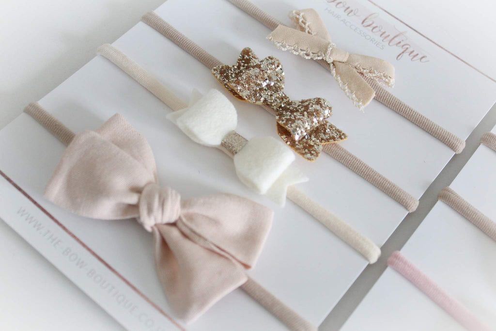 Vintage neutral headband set