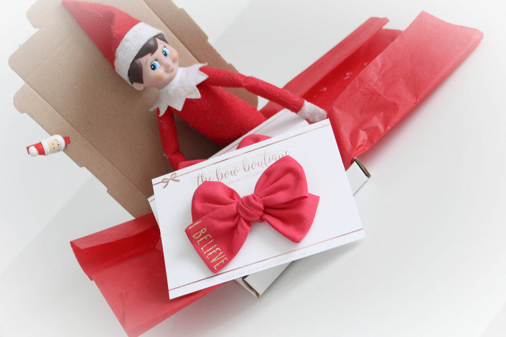 Christmas believe glitter bow | Clip, headband or bobble