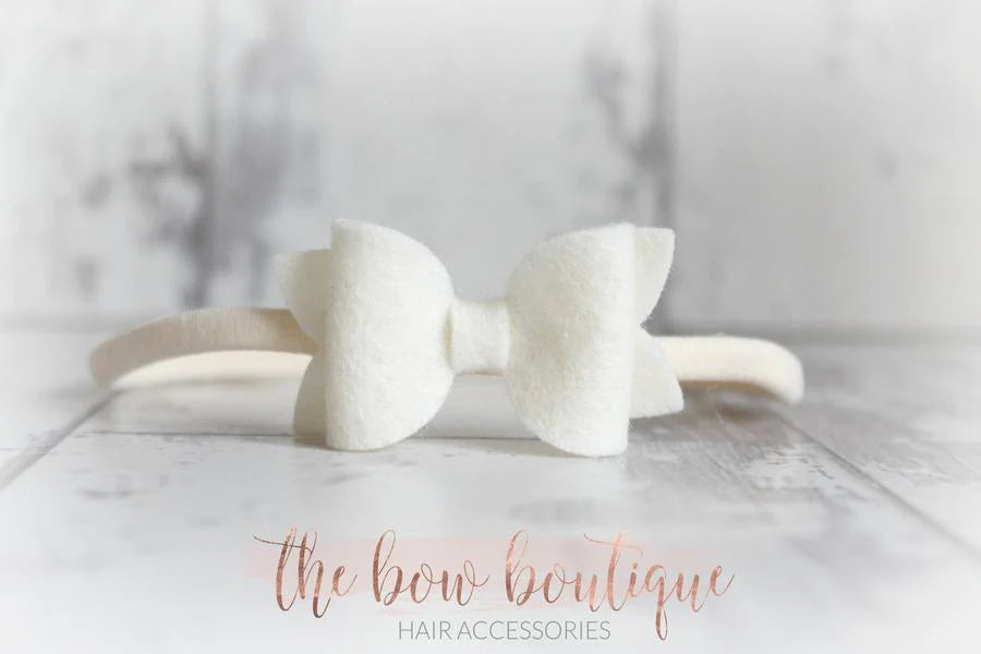 Mini deluxe felt bows | 25 Colours | Clip or headband