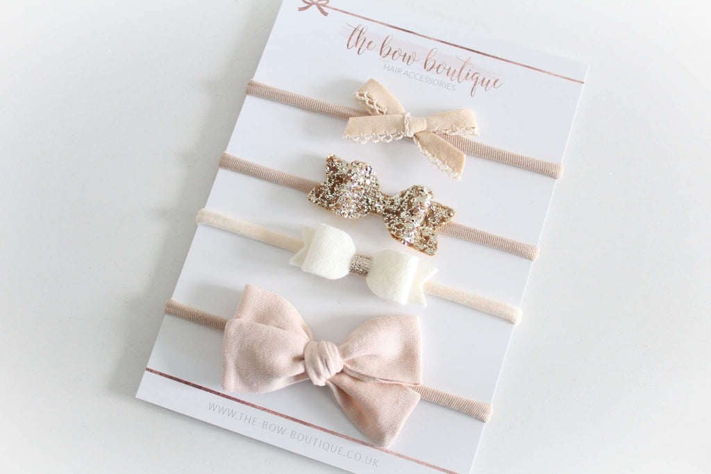 Vintage neutral headband set