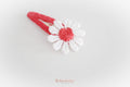 Red daisy flowers I clip or headband