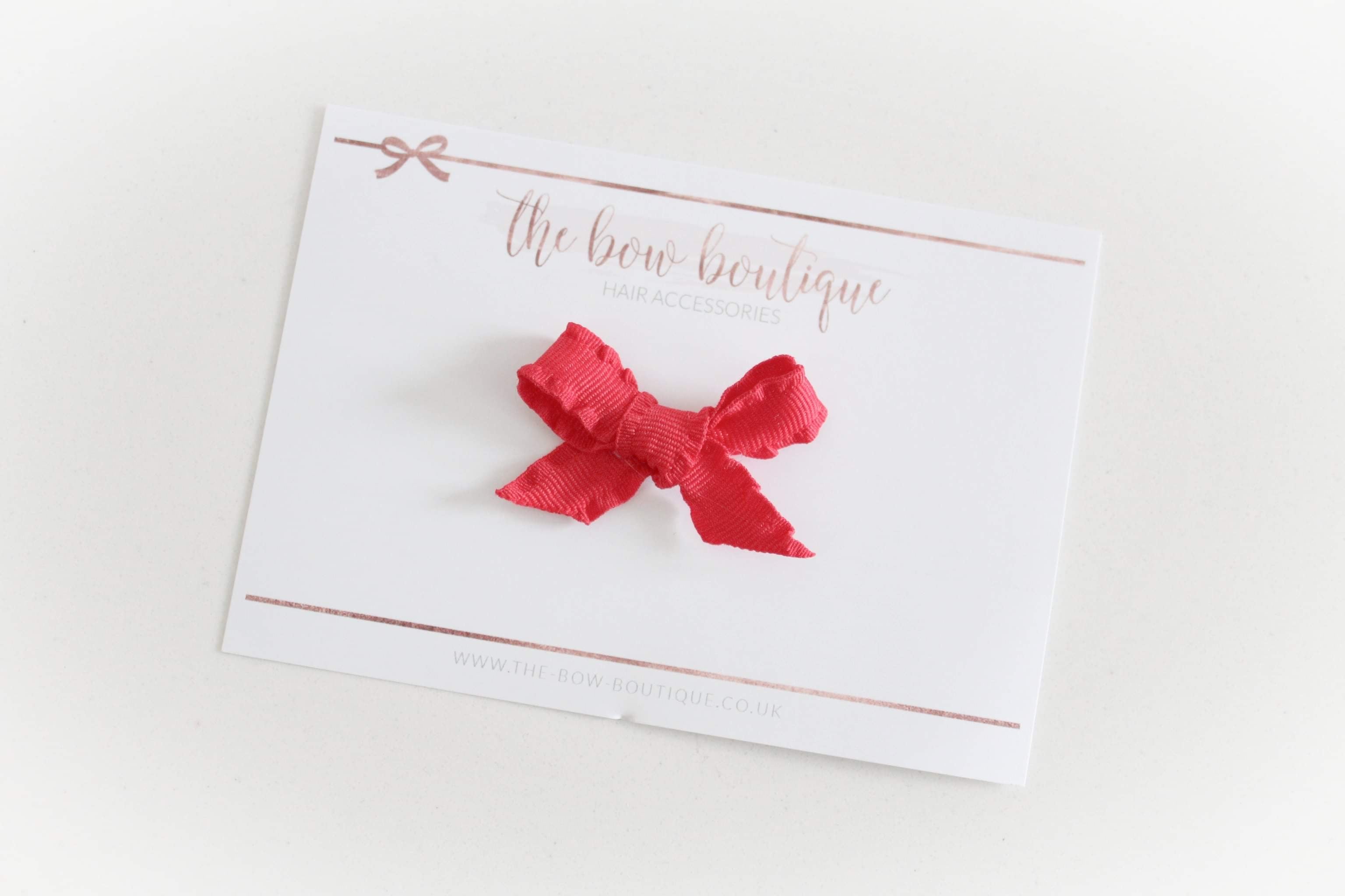Hand tied ruffle red bows | Clip or headband