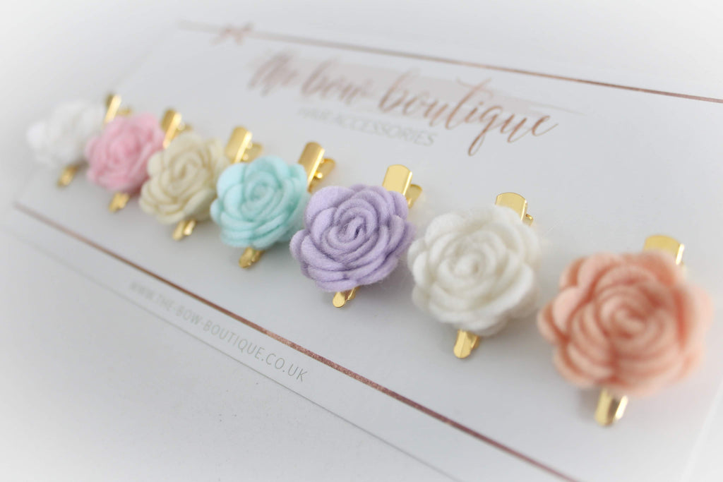 Spring pastel mini flower clip set