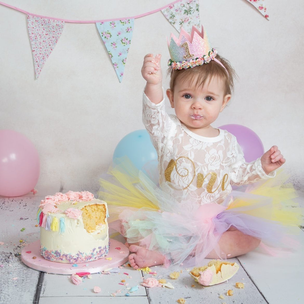 Rainbow birthday crown headbands
