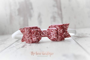 Double glitter bows (25 colours)