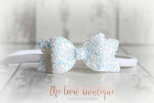 Load image into Gallery viewer, Small chunky glitter bows (25 Colours)