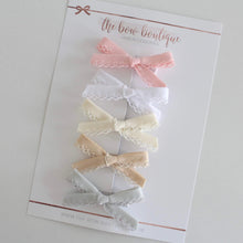 Load image into Gallery viewer, Neutral dainty hand tied set I clip or headband