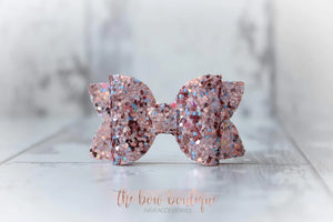 Mini deluxe glitter bows (25 Colours)