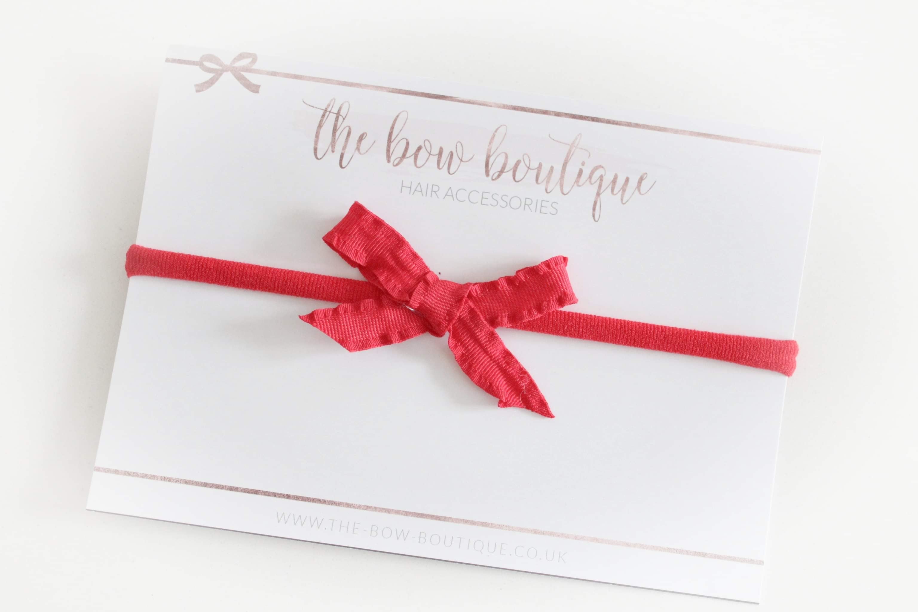Hand tied ruffle red bows | Clip or headband