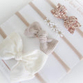 Delicate neutral headband set