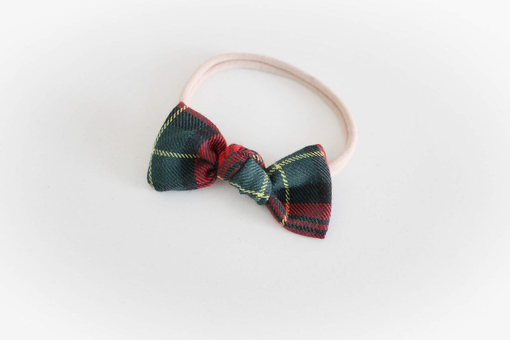 Christmas tartan bow | Clip, headband or bobble