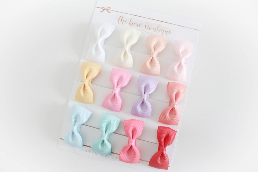 Summer set of 12 pinch bows |Standard size | Clips or bobbles.