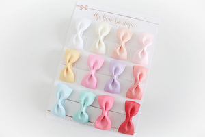 Summer set of 12 pinch bows | clips or bobbles.