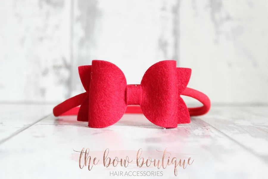 Medium deluxe felt bows | 25 Colours | Clip or headband