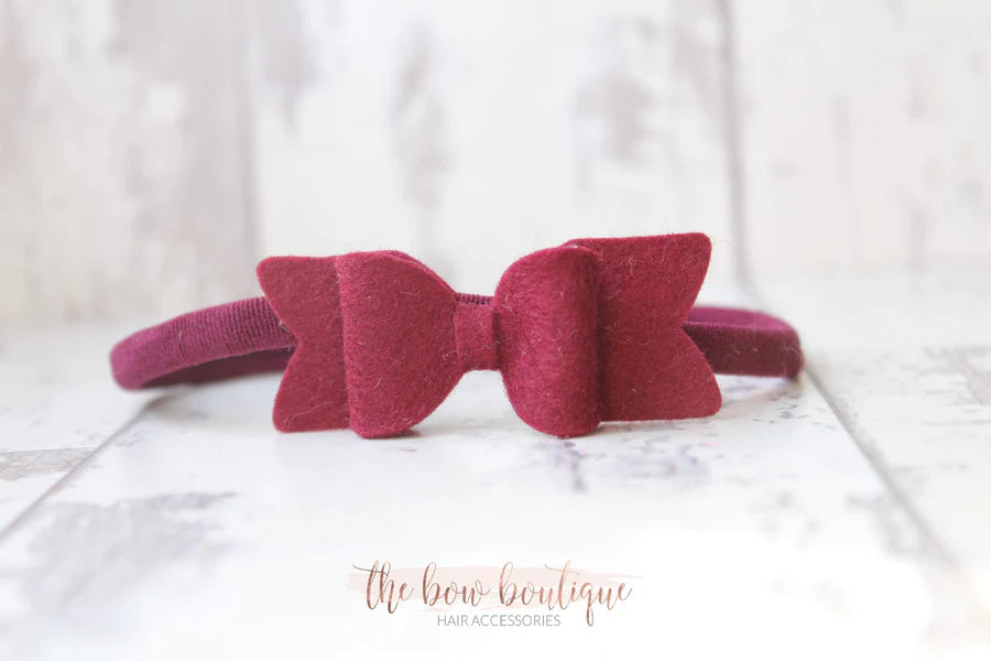 Small chunky felt bows | 25 Colours | Clip or headband