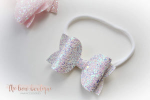 Large deluxe glitter bows (25 colours)