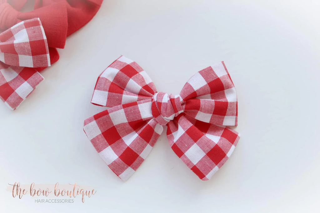 Red checked bows