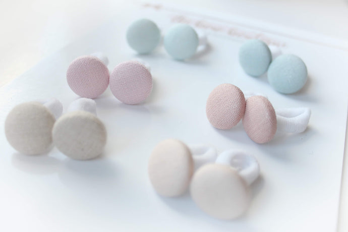 My first linen pigtail button bobbles sets