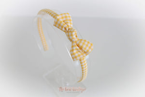 School gingham knot Alice headbands - 7 colours.