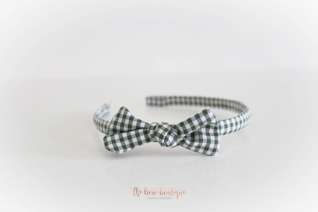 School gingham knot Alice headbands | 7 colours.