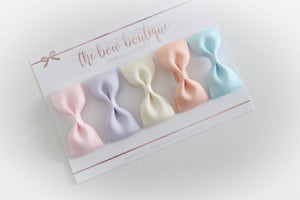 Pastel pinch bow set I clip or bobble