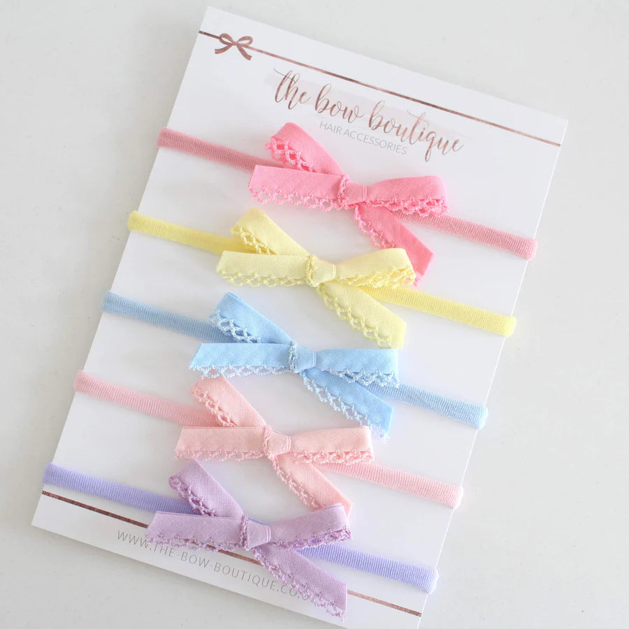 Summer hand tied dainty set I Clips or headbands