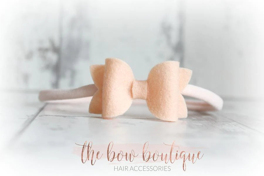 Mini deluxe felt bows | 25 Colours | Clip or headband