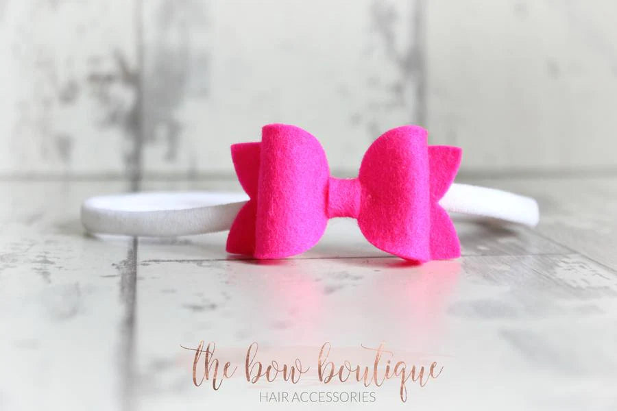 Mini deluxe felt bows | 25 Colours | Clip or headband