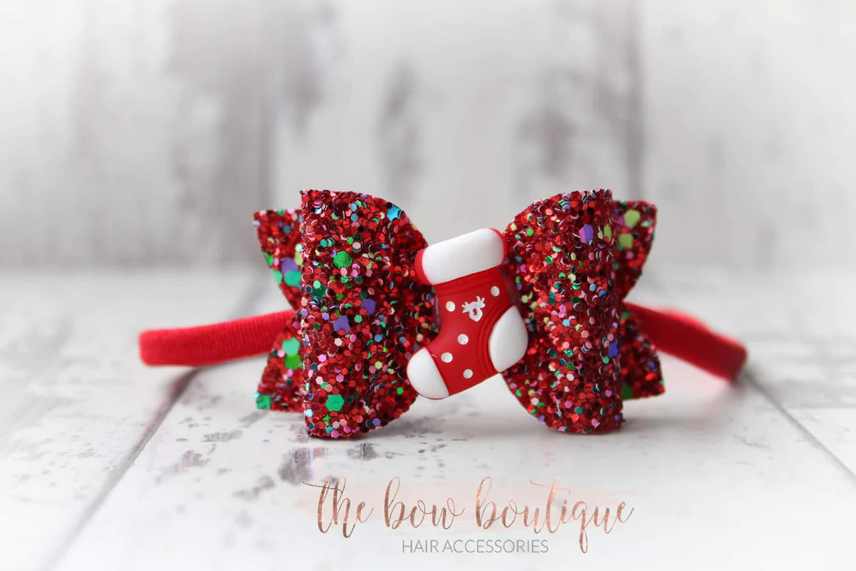 Medium deluxe Christmas bow | Clip, headband or bobble