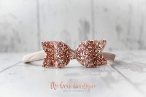 Small chunky glitter bows (25 Colours)