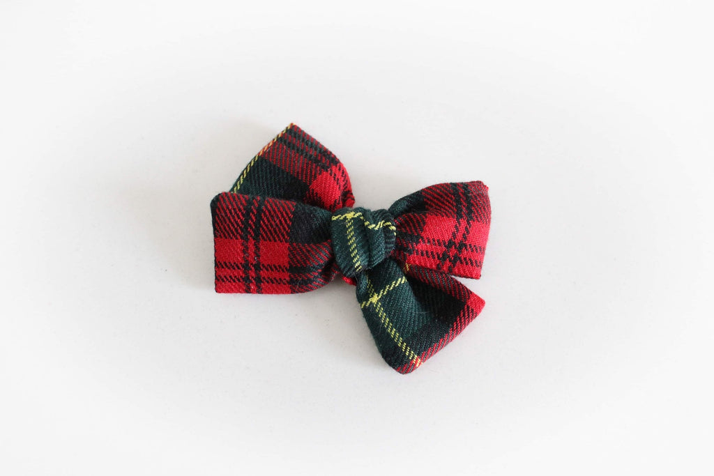 Christmas tartan bow | Clip, headband or bobble