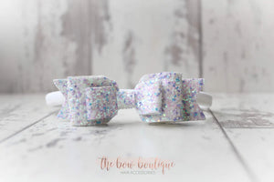 Double glitter bows (25 colours)