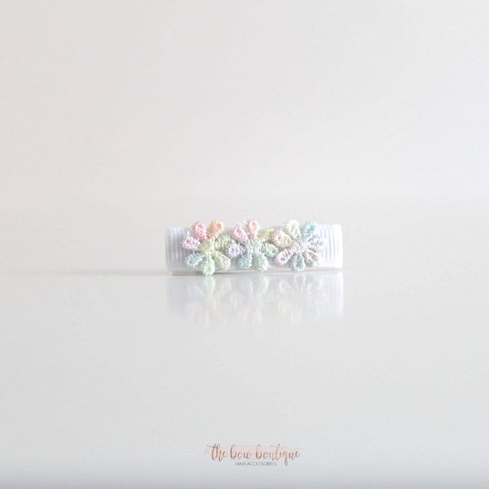 Delicate rainbow daisy flowers - Clip or headband