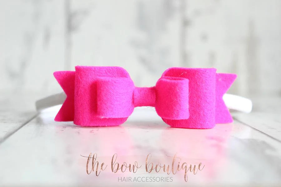 Double felt bows | 25 colours | Clip or headband