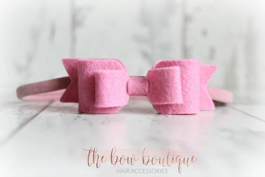Double felt bows | 25 colours | Clip or headband