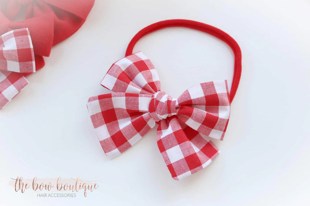 Red checked bows