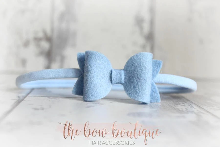 Mini deluxe felt bows | 25 Colours | Clip or headband