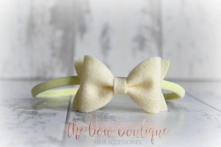 Small luxury felt bows | 25 Colours | Clip or headband