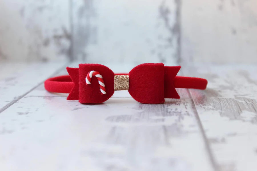 Small candy cane bow | Clip or bobble