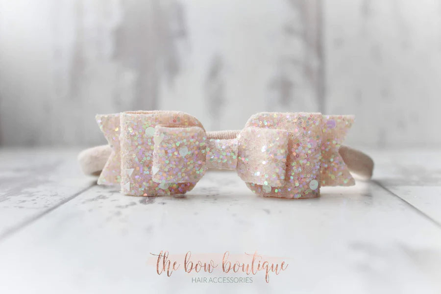Double glitter bows | 20 colours | Clip or headband