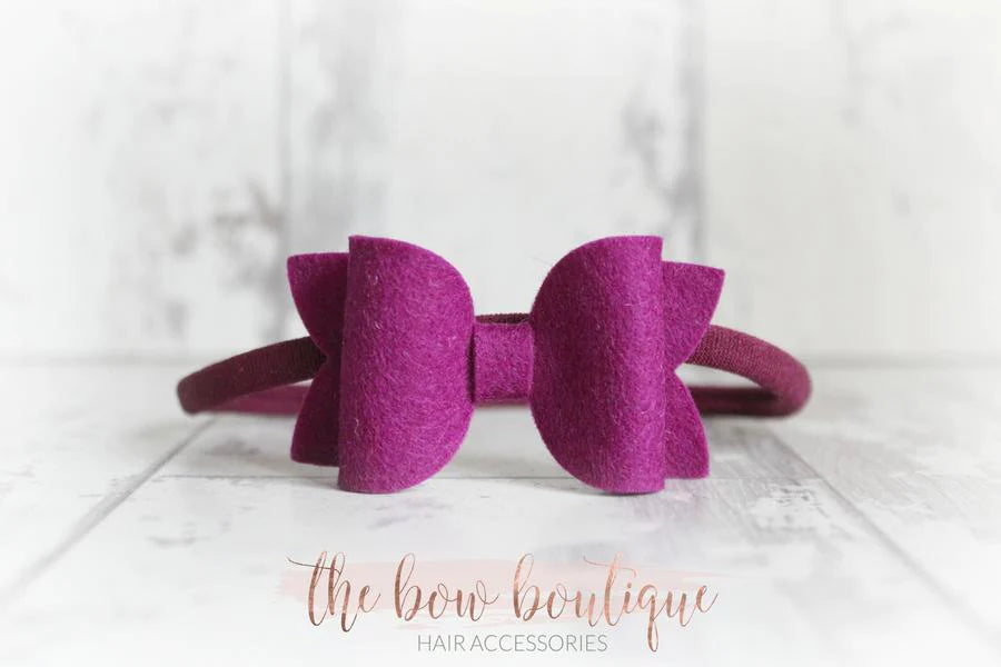 Medium deluxe felt bows | 25 Colours | Clip or headband