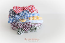 Load image into Gallery viewer, School gingham knot Alice headbands - 7 colours.