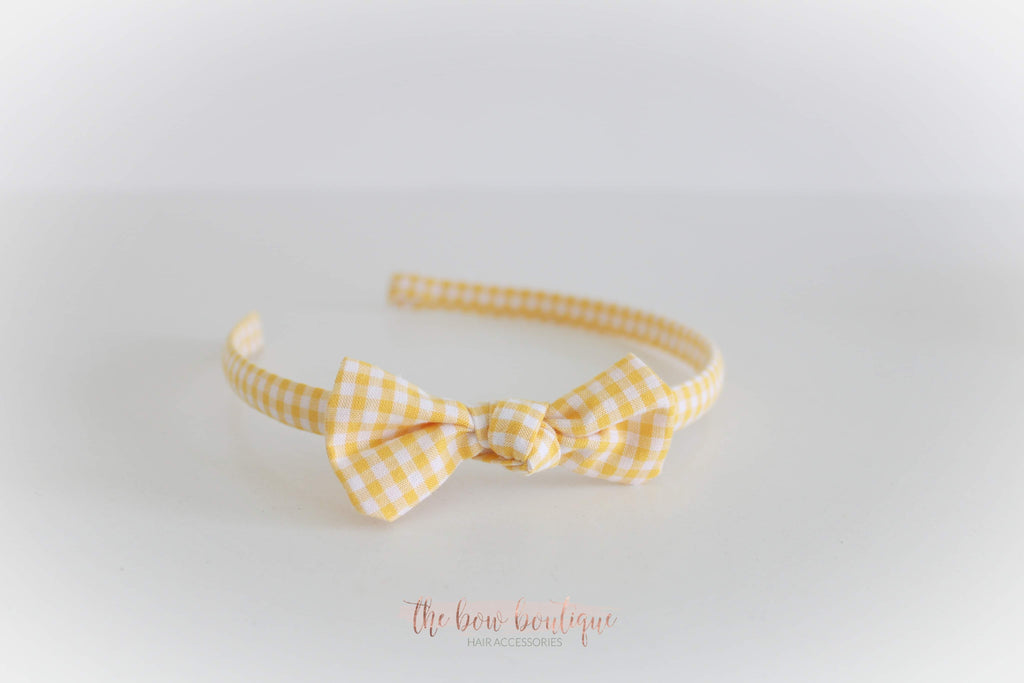 School gingham knot Alice headbands | 7 colours.