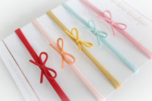 Load image into Gallery viewer, Petite summer suede bow headband set