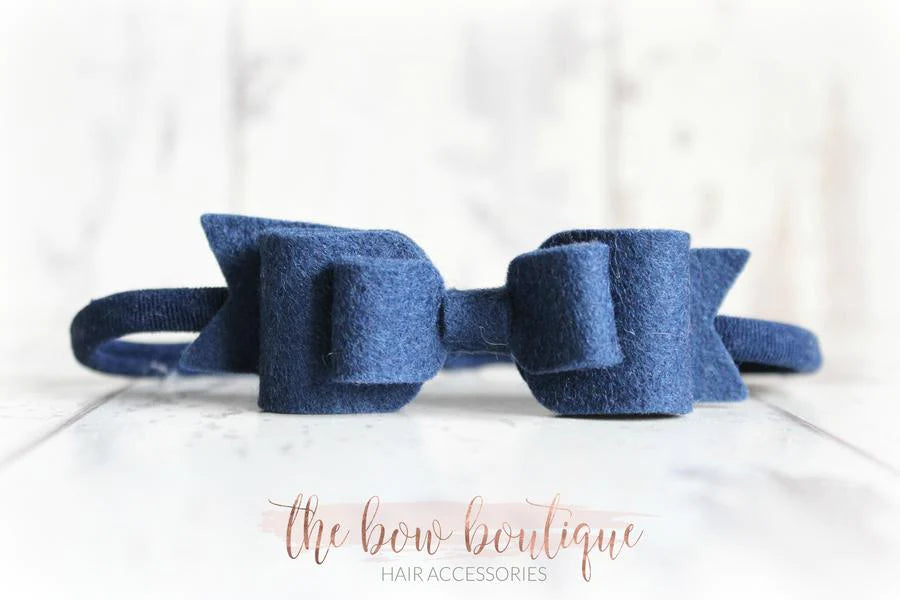 Double felt bows | 25 colours | Clip or headband