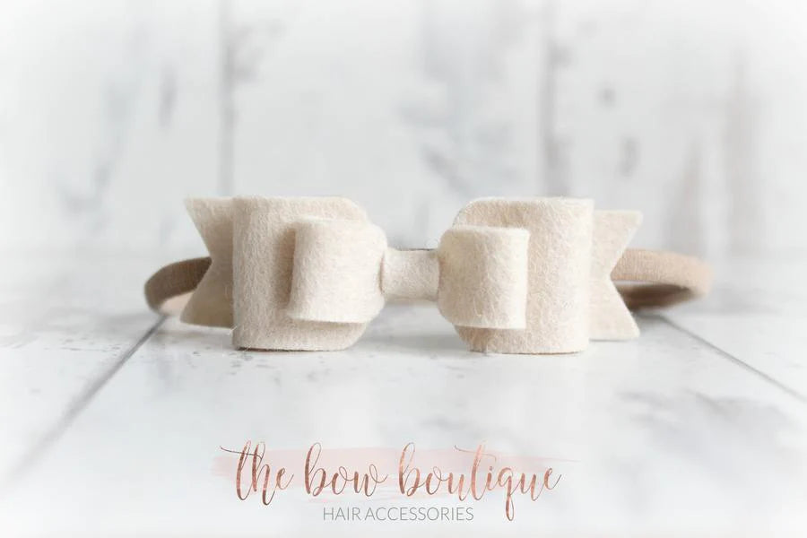 Double felt bows | 25 colours | Clip or headband