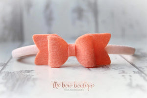 Small chunky felt bows (25 Colours)