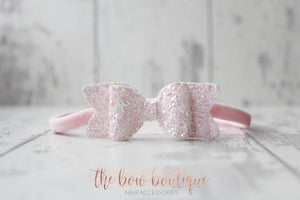 Small chunky glitter bows (25 Colours)