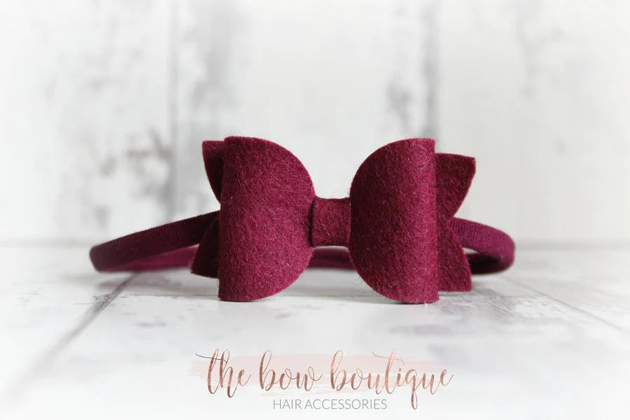 Medium deluxe felt bows | 25 Colours | Clip or headband
