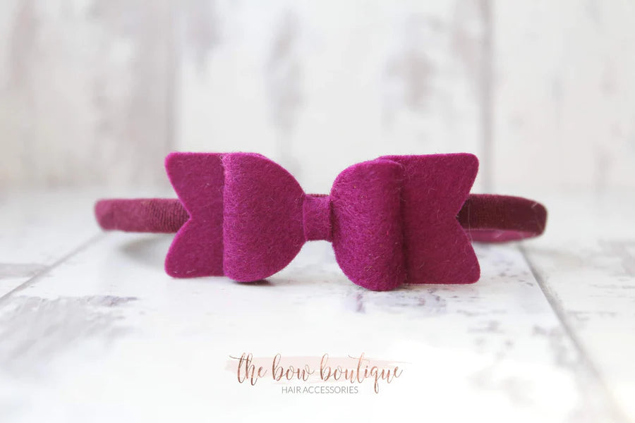 Small chunky felt bows | 25 Colours | Clip or headband